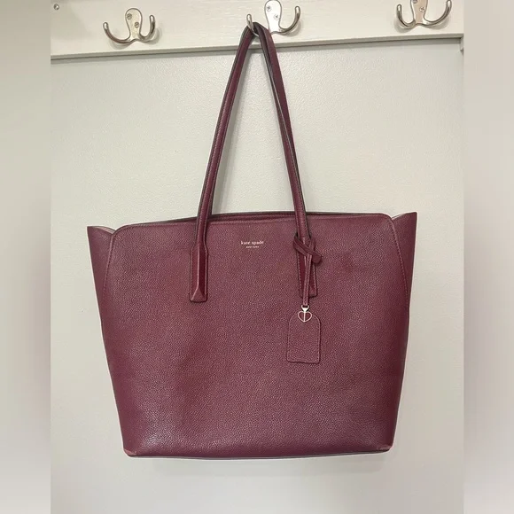 Kate Spade♠️ Maroon Long Strap Tote Bag! - Picture 3 of 8